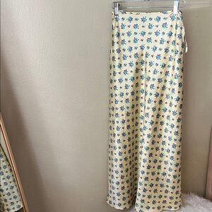Zara Floral Yellow Maxi Skirt